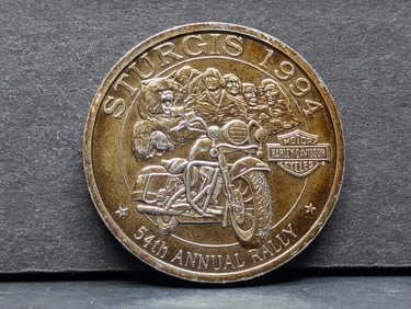 1 Oz. .999 FINE SILVER Sturgis 1994 Designed Bullion