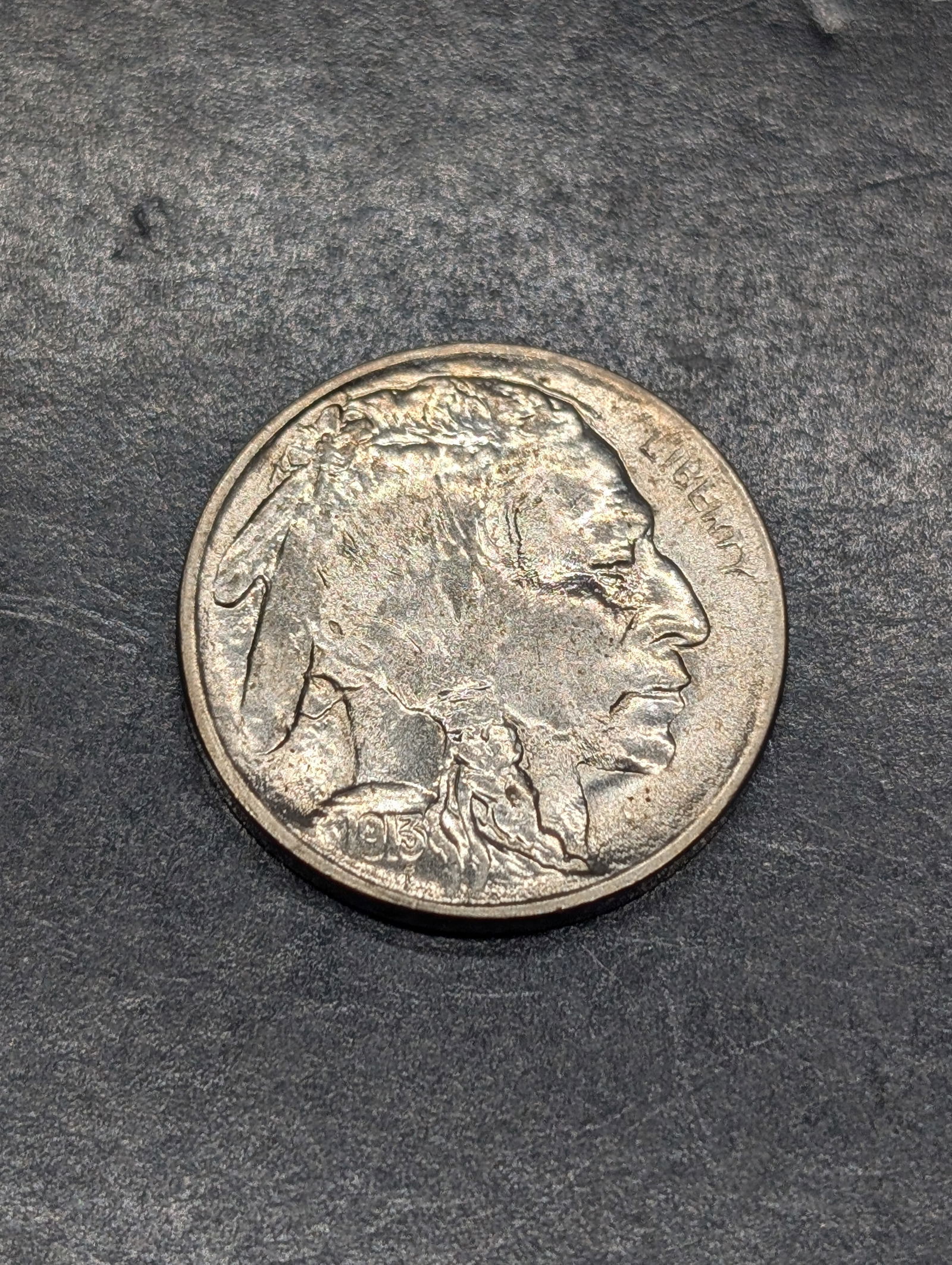 **GEM BU** 1913 Type 2 Buffalo Nickel. Full Horn, Split Tail. (1 of 2)