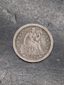 **FINE+** 1853 w/ Arrows Seated Liberty Dime