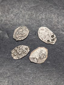 Lot of Four 1547-84 Soviet Silver Wire Money - Ivan the Terrible