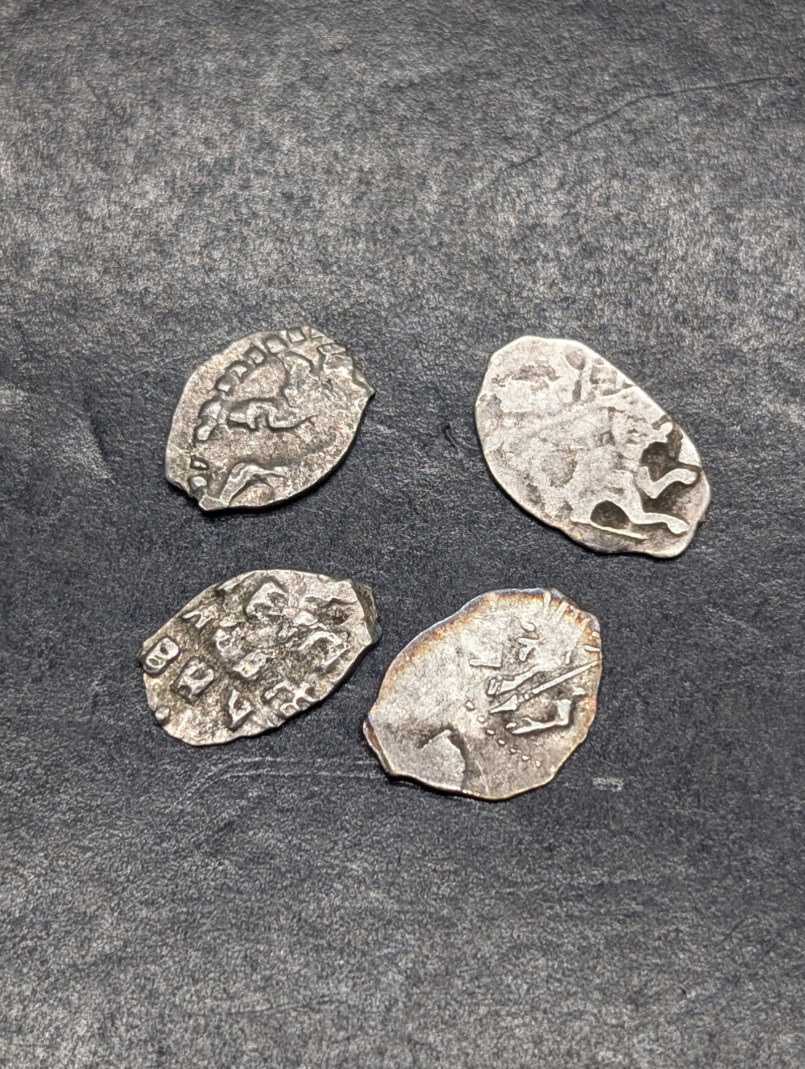Lot of Four 1547-84 Soviet Silver Wire Money - Ivan the Terrible (1 of 2)