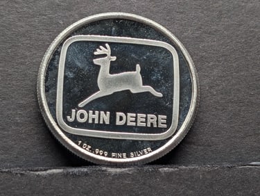 1 Oz. .999 FINE SILVER John Deere Designed Bullion in Capsule