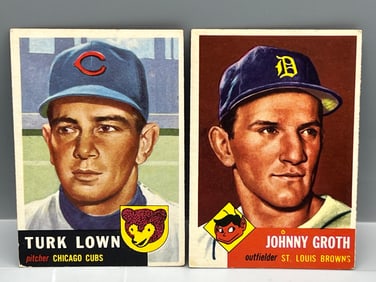 1953 Topps Turk Lown #130 & Johnny Groth #36