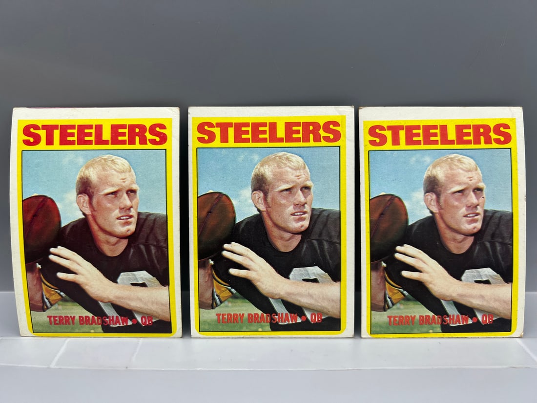 (Lot Of 3) 1972 Topps #150 Terry Bradshaw (HOF)  2nd Year - Steelers (1 of 2)
