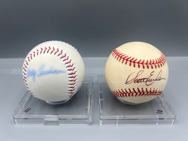 Marty Cordova & Scott Erickson Signed Baseballs - No COAs