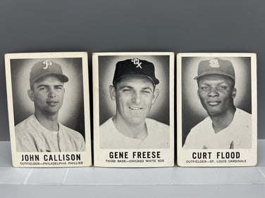 1960 Leaf Johnny Callison #118, Gene Freese #140, & Curt Flood #141