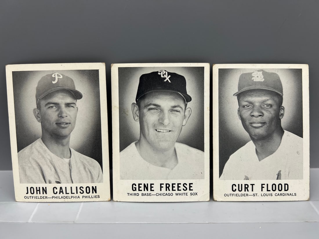 1960 Leaf Johnny Callison #118, Gene Freese #140, & Curt Flood #141: 1960 Leaf Johnny Callison #118, Gene Freese #140, & Curt Flood #141