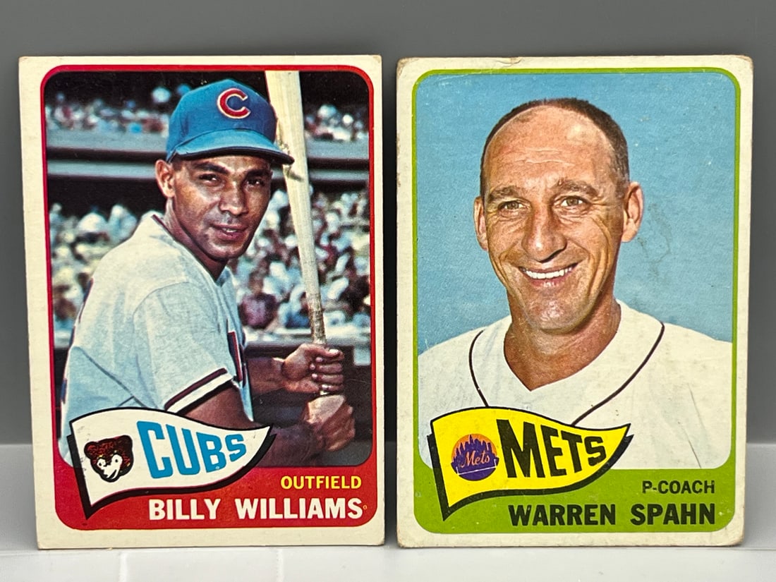 1965 Topps Billy Williams #220 & Warren Spahn #205: 1965 Topps Billy Williams #220 & Warren Spahn #205