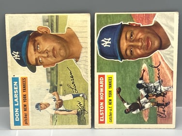 1956 Topps Don Larsen #332 & Elston Howard #208
