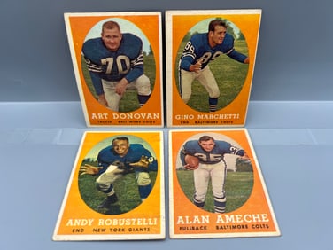(Lot Of 4) 1958 Topps Football Baltimore Colts / Stars + HOF