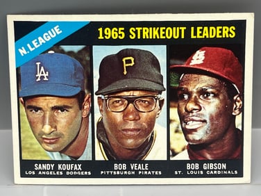 1966 Topps NL Strikeout Leaders Koufax/Veale/Gibson #225