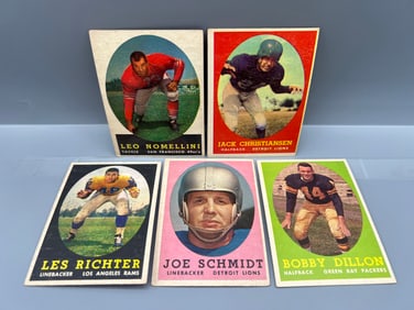 (Lot Of 5) 1958 Topps Football Stars & HOF W/ Nomellini
