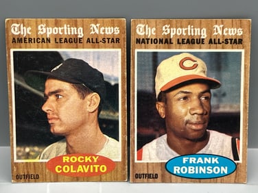 1962 Topps Rocky Colavito All Star #472 & Frank Robinson All Star #396