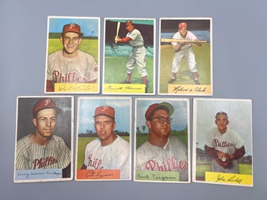 Lot of 7 - 1954 Bowman Baseball Cards - Varying Conditions