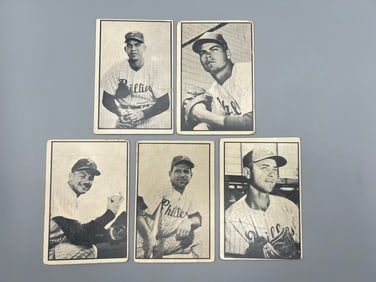 Lot of 5 - 1953 Bowman Black and White Baseball Cards - Varying Conditions - Tough