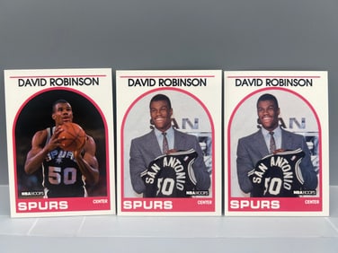 Lot of 3 - 1989 Hoops David Robinson RCs