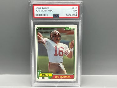 1981 Topps Joe Montana RC #216 PSA NM 7