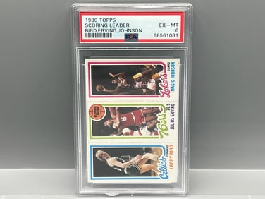 1980 Topps Larry Bird/Magic Johnson RC PSA EX-MT 6