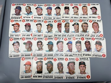 Complete Set Of 33 - 1968 Topps Game W/ Mantle, Mays, Aaron, Rose
