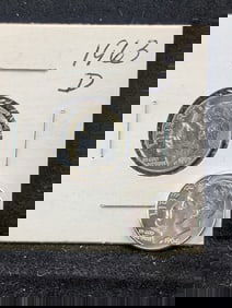 (2 Coins) 1963-D & 1964-D Silver Roosevelt Dimes - 90% Silver