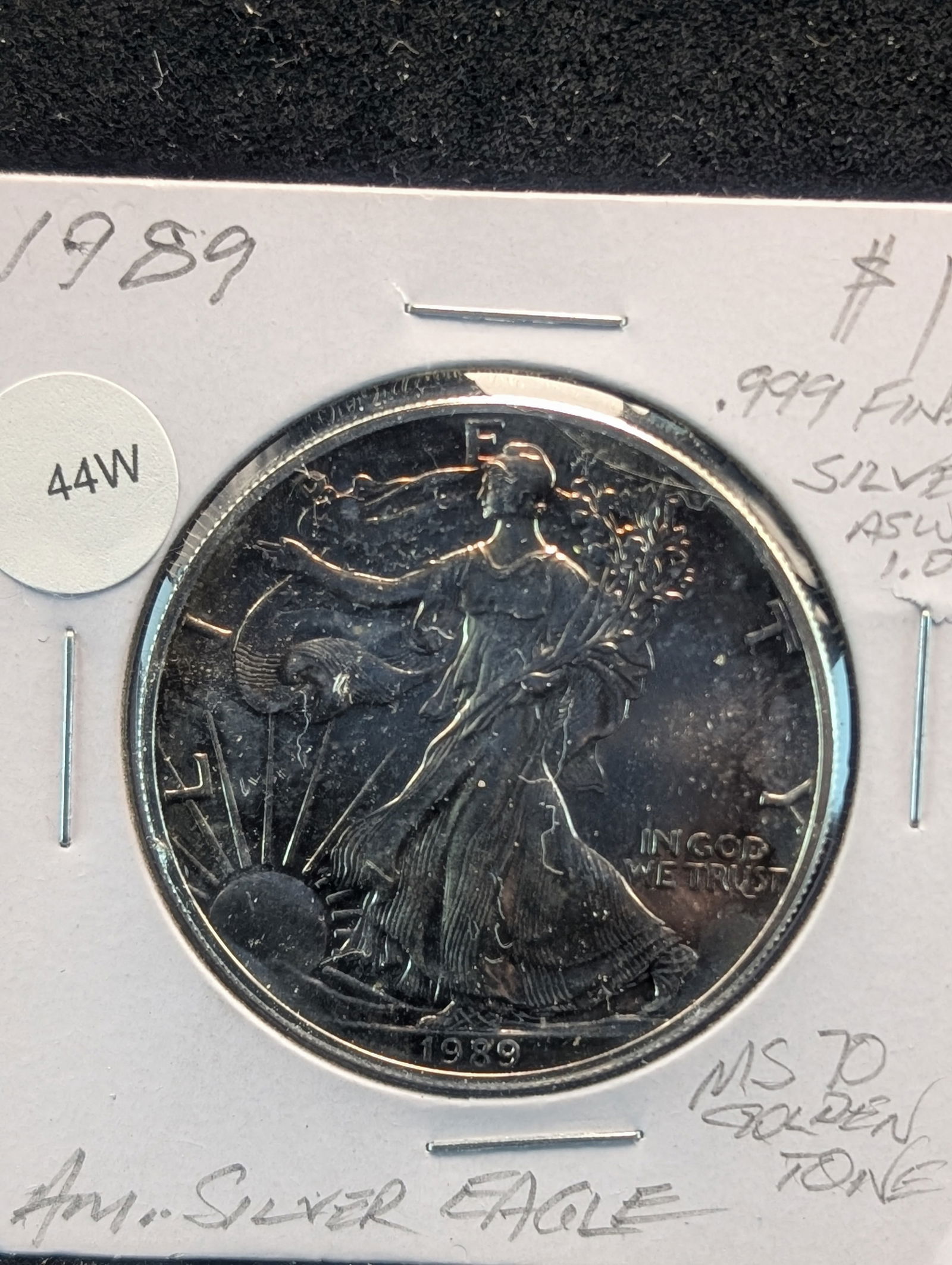 1989 MS American Silver Eagle $1. One Troy Ounce .999 Fine Silver (1 of 2)