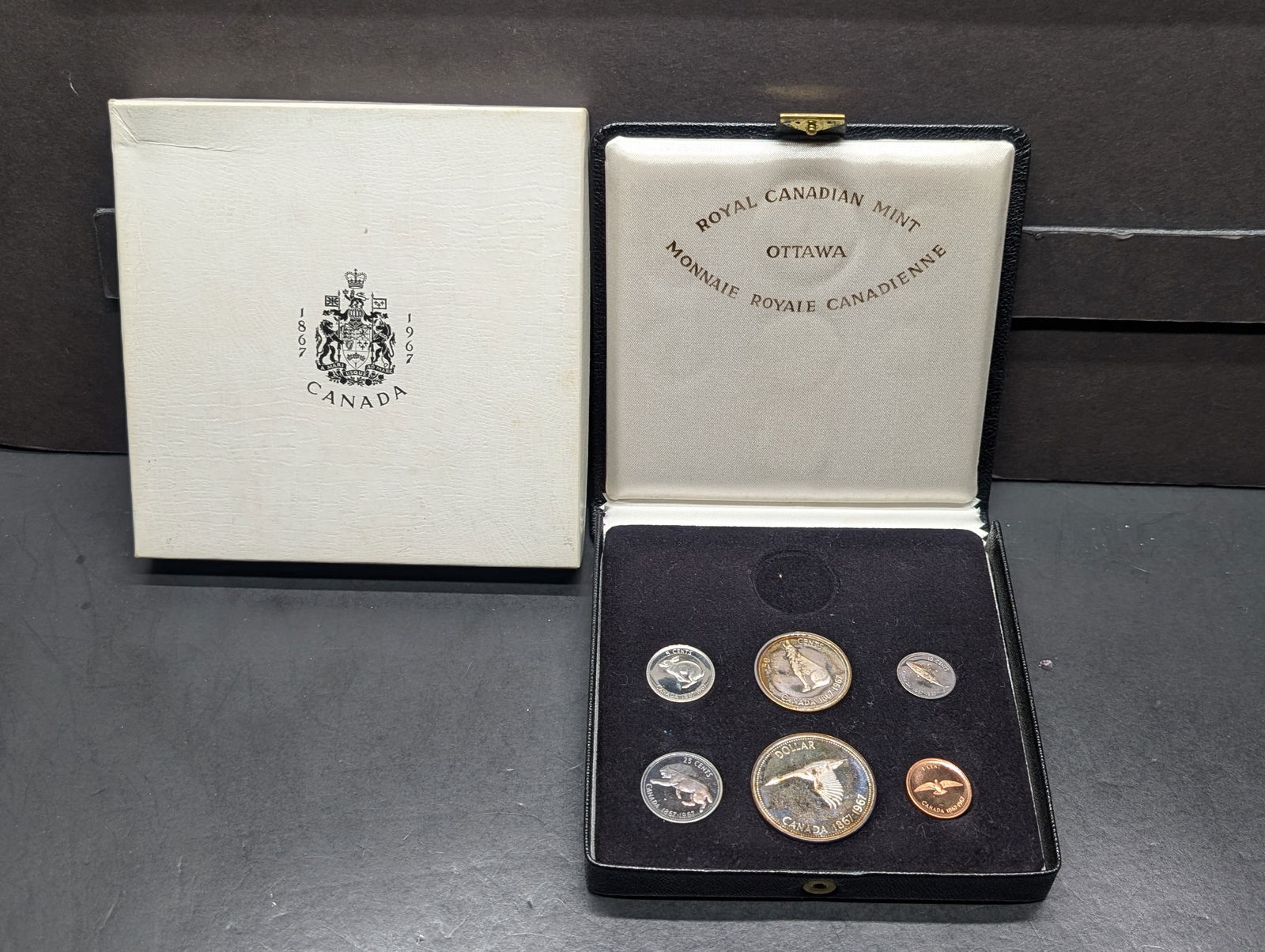 1967 Canada Bicentennial Proof Set in OGP (Missing 1 Coin), Four Silver Coins (1 of 6)