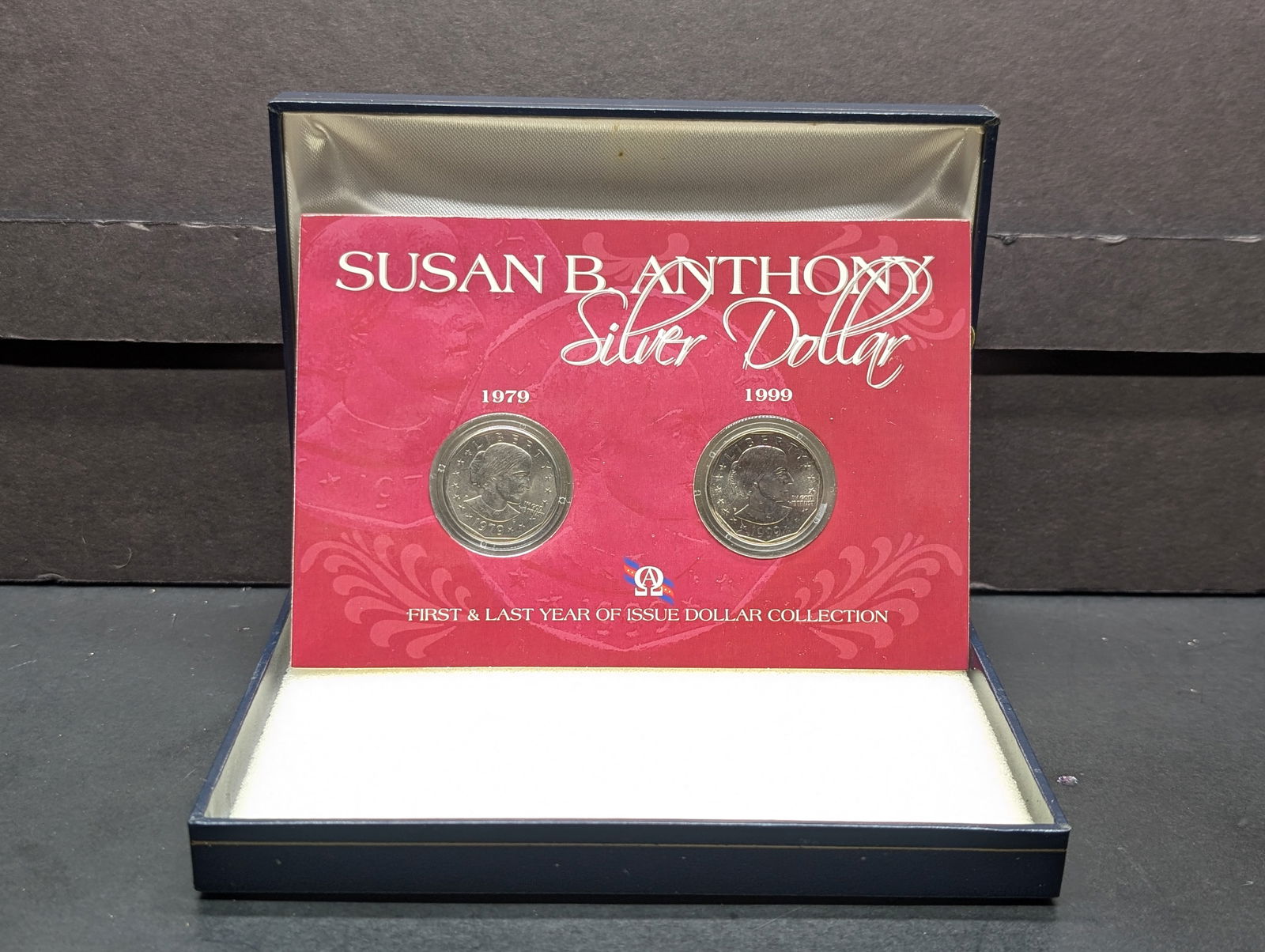 First & Last Year of Issue Susan B. Anthony Dollar Collection in Collector's Box, 1979-D To 1999-P (1 of 5)