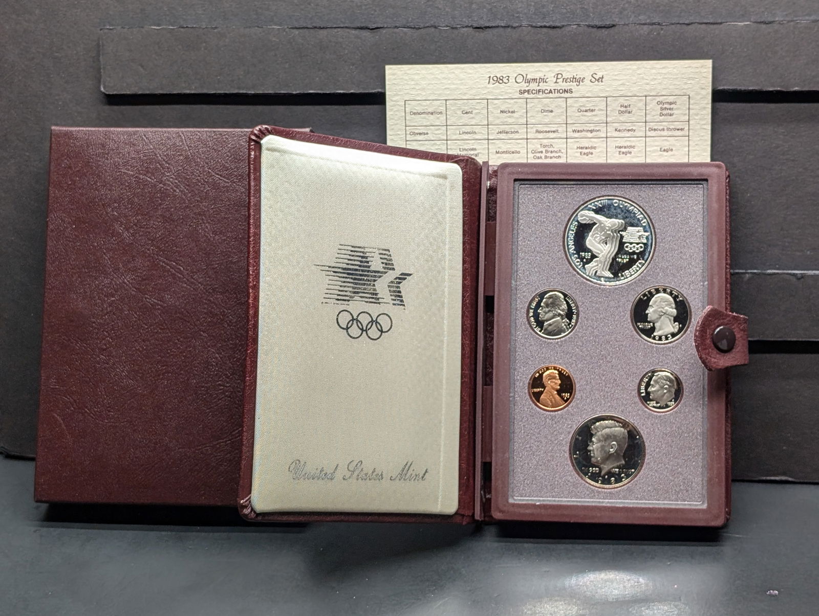 1983-S U.S. Mint Prestige Set in OGP w/ COA - Olympic Discus Thrower (1 of 5)