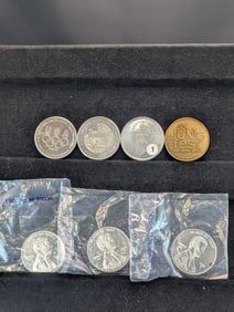 3 Indiana tokens - included Indiana June Festival Token, 1 Olympic Atlanta 1996 diving Token, 3