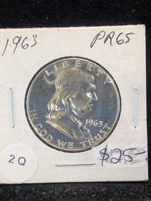 1963 Silver Franklin Half Dollar  Proof
