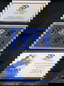 2004-S U.S. Mint 50 State Quarters Proof Set In OGP w/COA