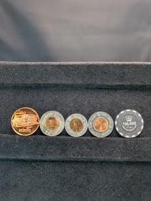 5 Tokens 25th Anni. Count Vault, Poker Chip 10K, Shelby County Coin Club, Dr Drakes Children's Cough