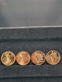 (4) 1 Oz. Pure Copper Rounds