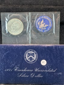 1971-S "Silver" Eisenhower Dollar in blue pack