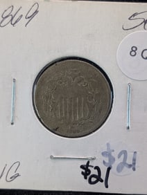 1869 Shield Nickel  Semi-Key Date