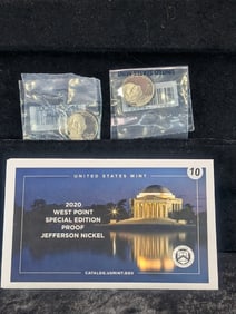 (2 coins) 2020 W Proof Special Edition Jefferson Nickel OGP