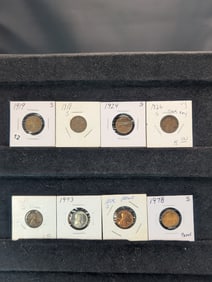 8 Coins Lincoln Pennies (2) 1919 S, 1924 S, 1926 S, 1929 S 1943 Steel NICE, 1976 S Proof, 1978 S