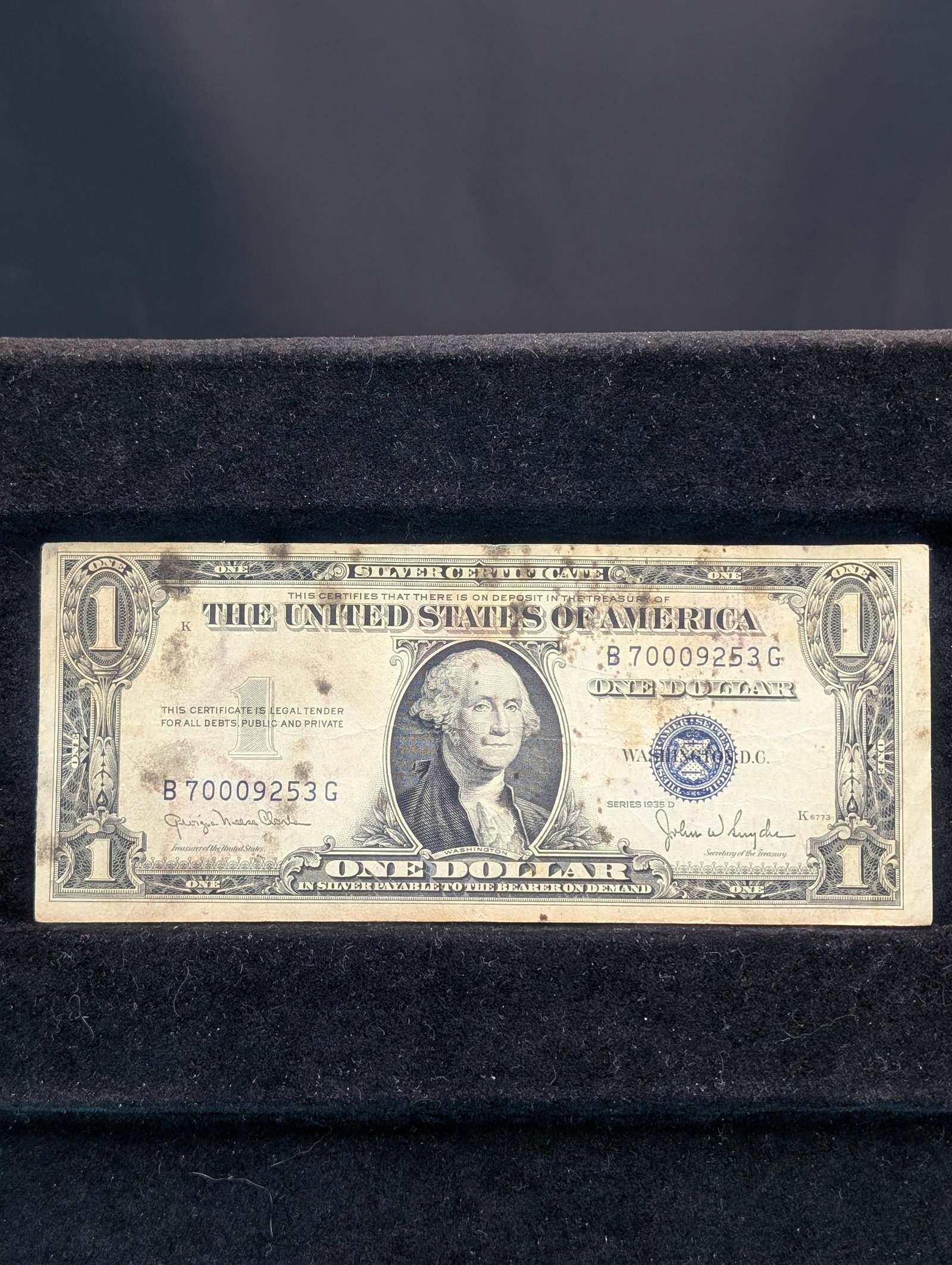 1935D "Silver" Certificate Dollar: 1935D "Silver" Certificate Dollar