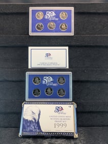 2000-S and 1999-S United States Mint 50 States Quarters Proof Set OGP 2000-S in Govt Plastic, 1999-S