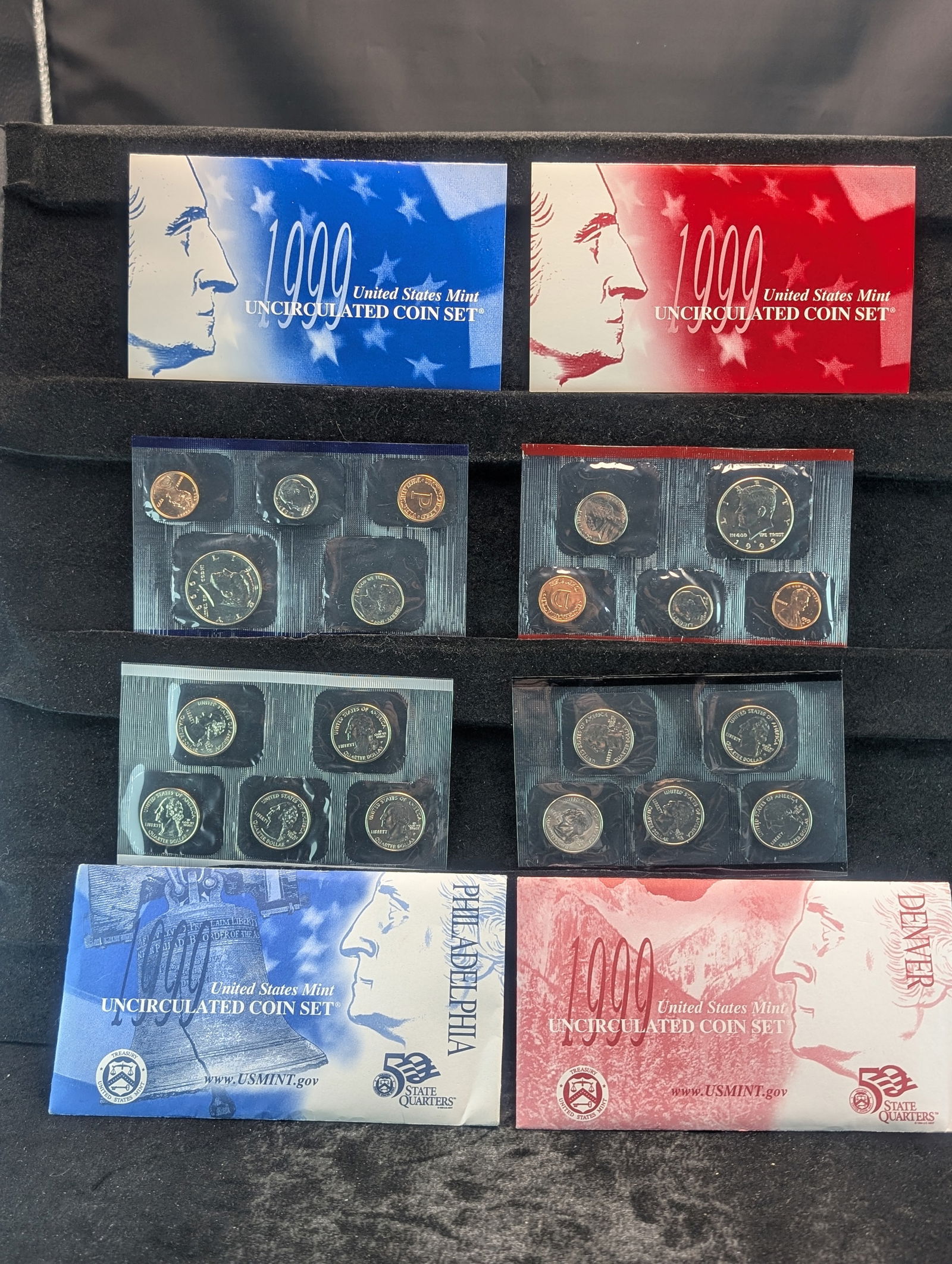 1999 P&D U.S. Mint Uncirculated Set w/50 States Quarters (1 of 7)