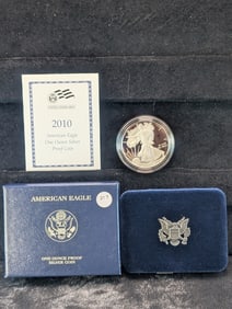 2010-W American Silver Eagle With COA In OGP, One Ounce .999 Silver