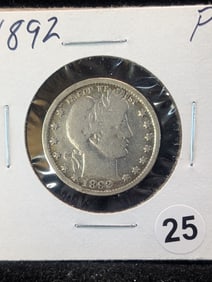 1892 Barber Quarter
