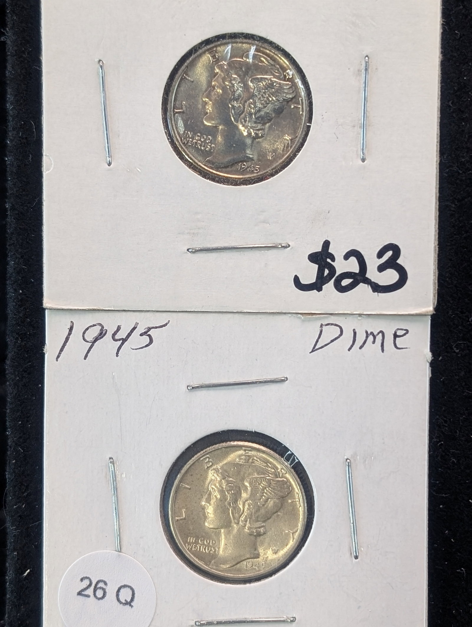 (2) 1945 Mercury Dimes: (2) 1945 Mercury Dimes