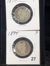 1894 P and 1895 P Barber Quarters