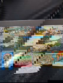 16 Assorted Postcards With Various States