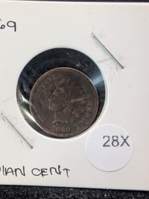 1869 Indian Head Cent. Semi Key Date