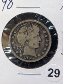 1898 P Barber Quarter