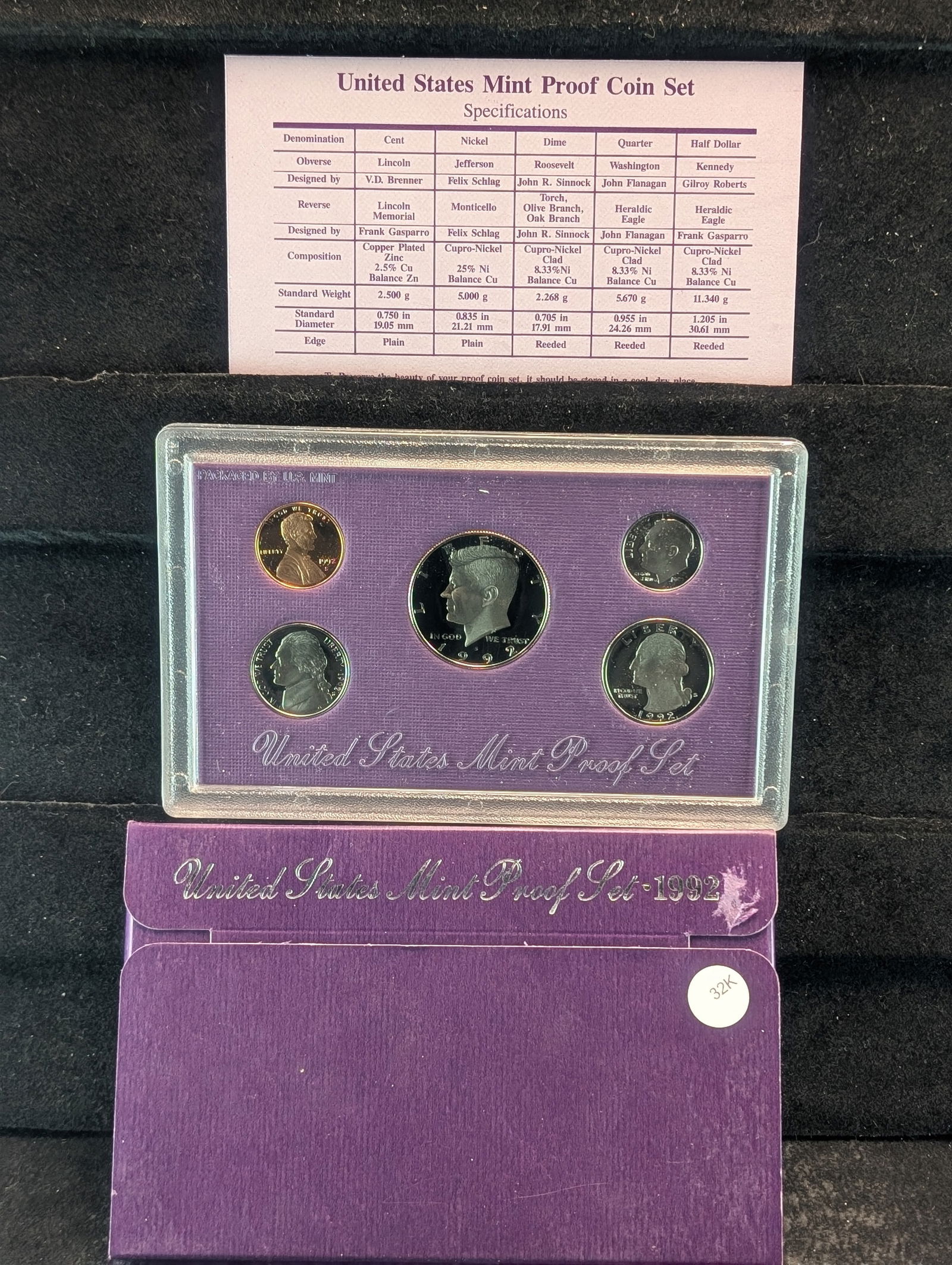 1992-S U.S. Mint Proof Set: 1992-S U.S. Mint Proof Set