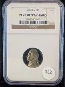 2003-S PF Ultra Cameo Jefferson Nickel, (Graded by NGC)