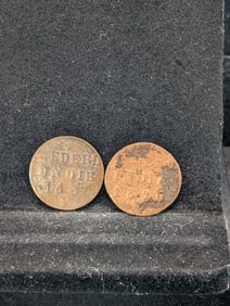 1837 1c & 1826 1/4 S Nederland Indie Coins, (Nice Details)